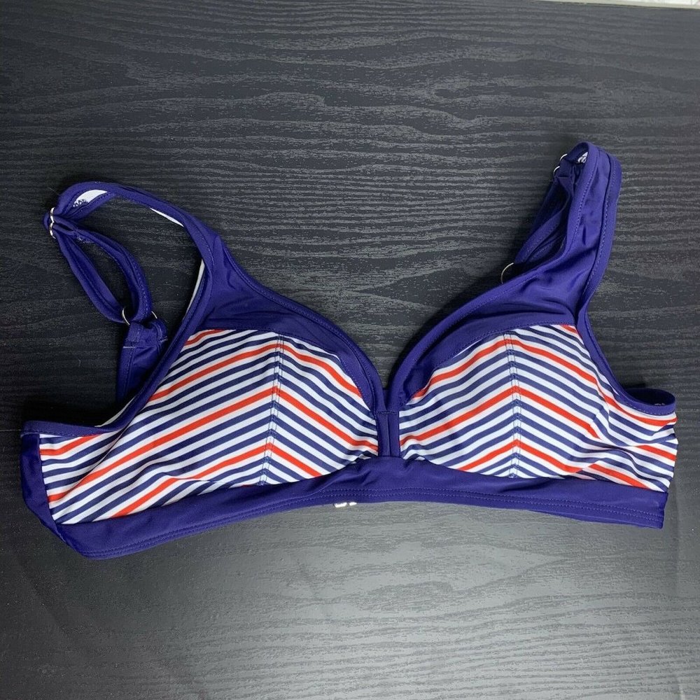 Womens M Red/White/Blue Swim Bikini Top